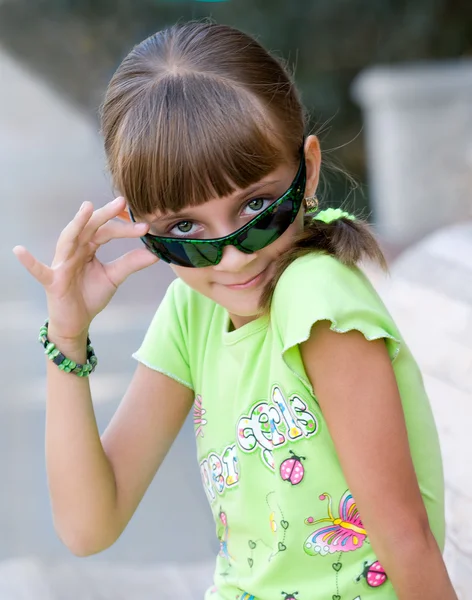 The girl in a green blouse — Stock Photo, Image