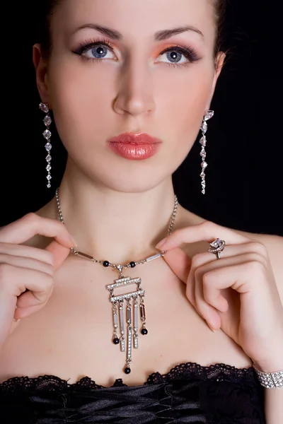 Eleganckie Piękne Kobiety Biżuterii — Zdjęcie stockowe