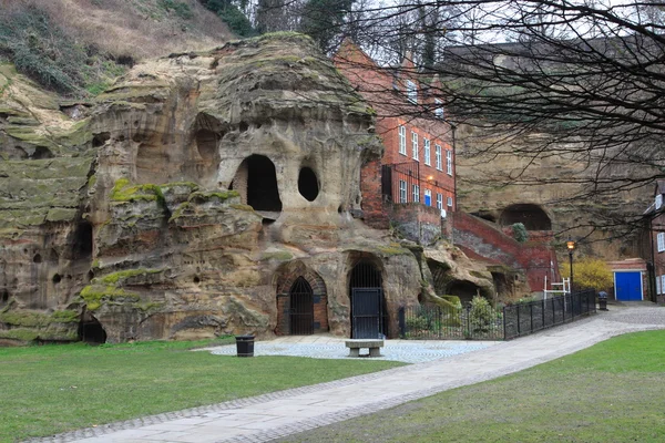 As cavernas no castelo de Nottingham Fotografias De Stock Royalty-Free