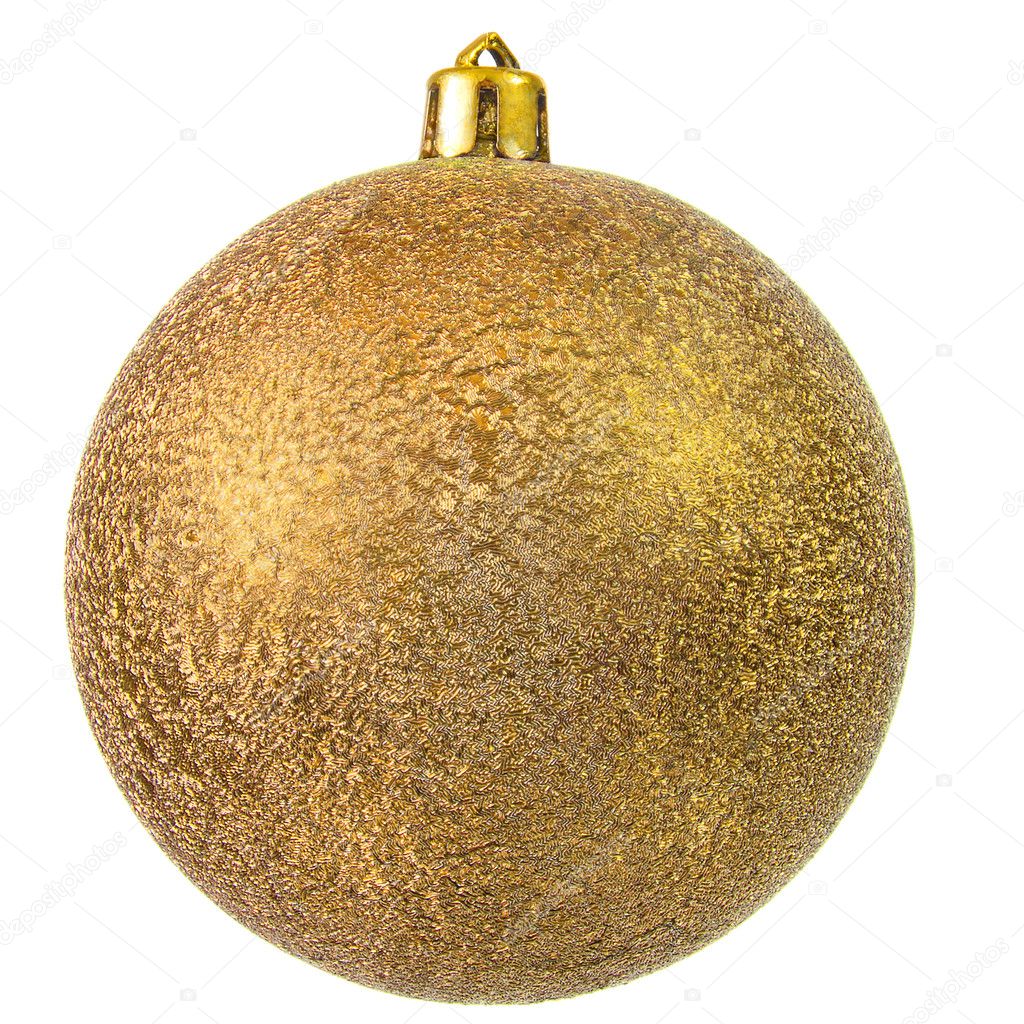 Gold christmas ornament .
