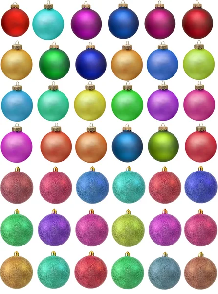Colección de colores ornamento de la Navidad. aislado en blanco. —  Fotos de Stock