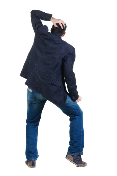 Angry young man. Rear view. — Stock Photo, Image