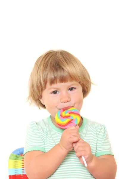 stock image Little girl with lollipop