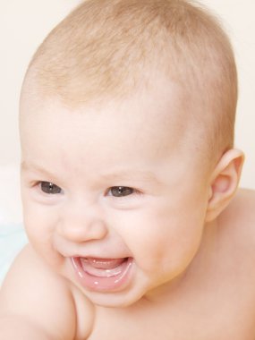 Laughing baby portrait clipart