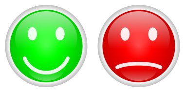 Positive and Negative buttons clipart