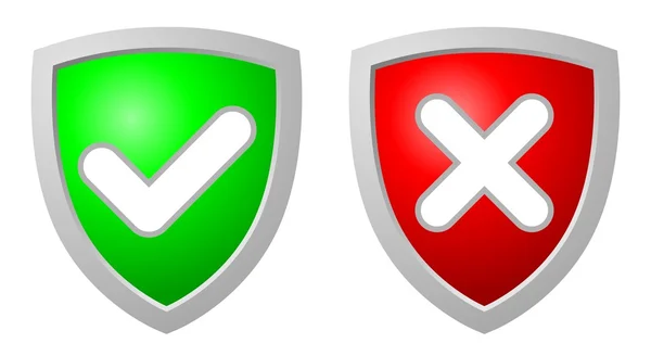 stock vector Accept and Deny security shields