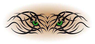 Eyes, tribal tattoo clipart