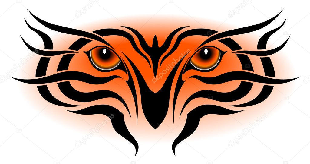 Tiger eyes, tribal tattoo Stock Vector Image by ©flanker-d #4592245