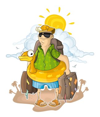 Happy tourist clipart