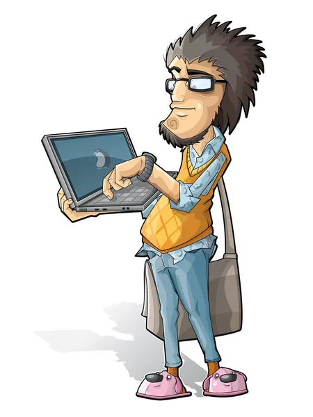 Programmer_with_a_laptop — Stockvector