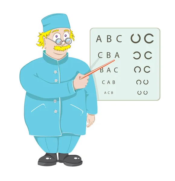 Der Arzt der Augenarzt — Stockvektor