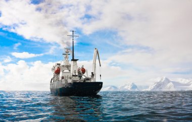 Big ship in Antarctica clipart