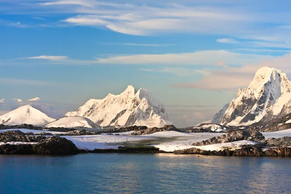 Beautiful Snow Capped Mountains Blue Sky Antarctica Royalty Free Stock Photos