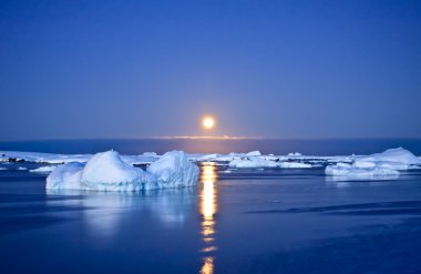 Summer night in Antarctica clipart