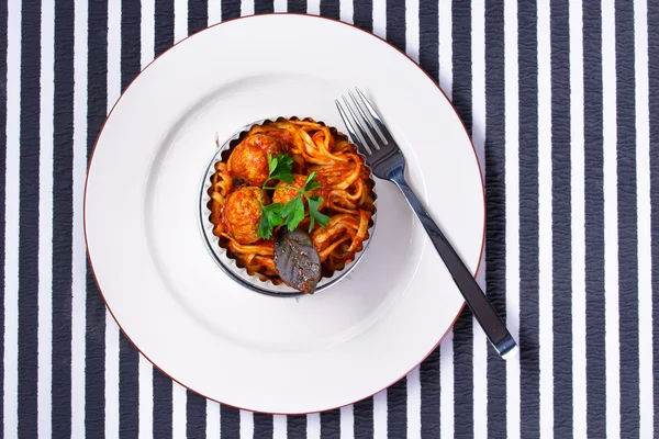 Spagetti húsgolyóval — Stock Fotó