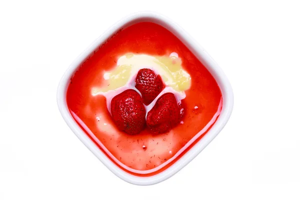 stock image Custard with strawberries