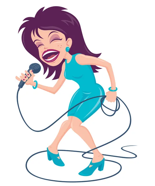 Cantante pop femminile — Vettoriale Stock