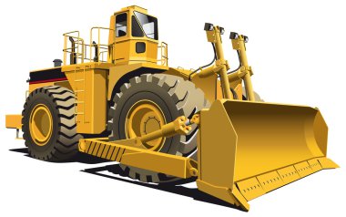 Wheeled dozer clipart