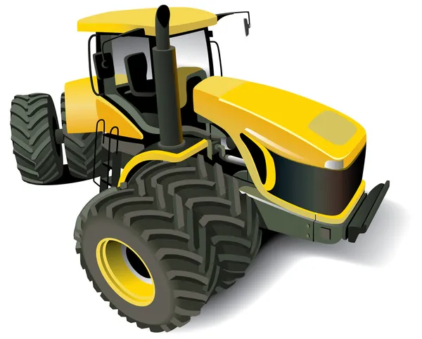 Gul modern traktor — Stock vektor