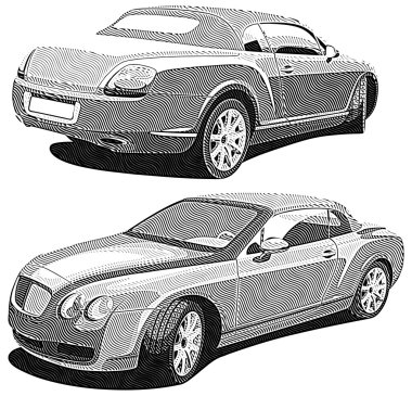 Luxury car_engraving clipart