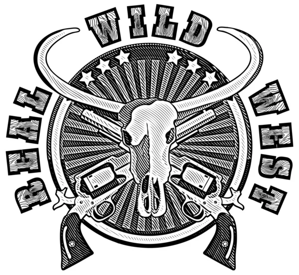 Real Wild West _ gravura — Vetor de Stock