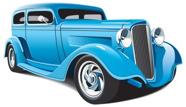 Light blue hot rod clipart