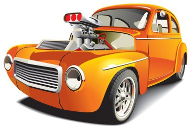 Orange drag car clipart