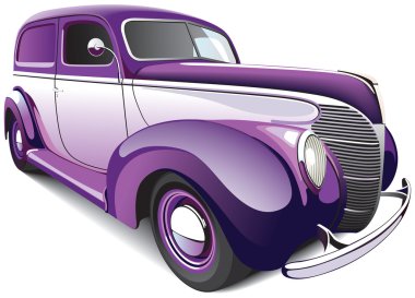 Vectorial image of two-color hot rod, isolated on white background. File contains gradients and blends. No strokes. clipart