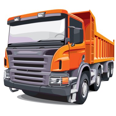 Large orange truck clipart