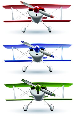 Sporting biplane front clipart