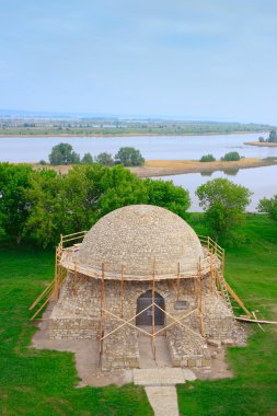 Monument Bulgarian architecture of XIV century: Northern mausoleum (the top view) clipart