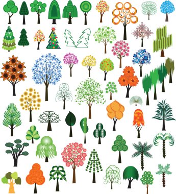 Set of vector of trees clipart