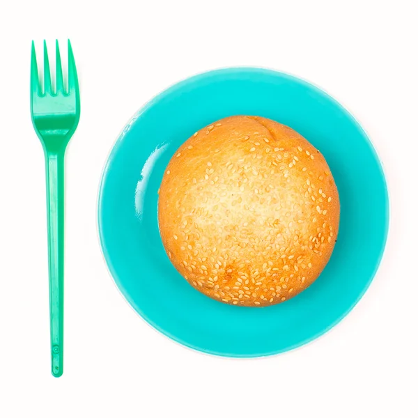 Bun on the plate — Stock Photo, Image