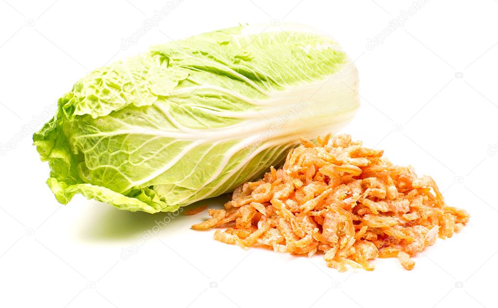 Cabbage and shrimps