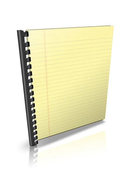 Cuaderno con hojas amarillas — Foto de Stock