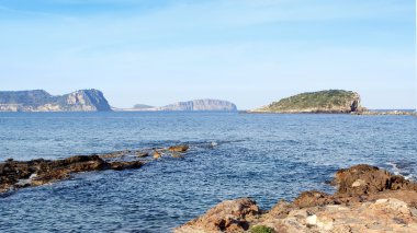 ibiza, İspanya Akdeniz ada manzaraları