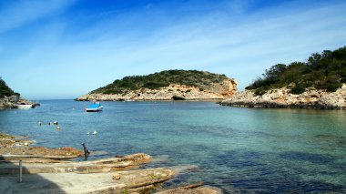 ibiza, İspanya Akdeniz ada manzaraları