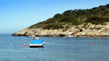 ibiza, İspanya Akdeniz ada manzaraları