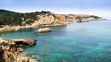 ibiza, İspanya Akdeniz ada manzaraları