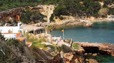 ibiza, İspanya Akdeniz ada manzaraları