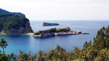 ibiza, İspanya Akdeniz ada manzaraları