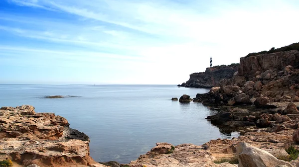 이 비자, 스페인의 지중해 섬에서 조회 — 스톡 사진