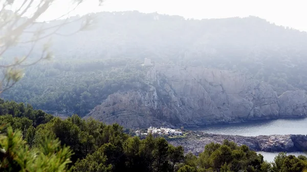 Погляди з Ibiza, Середземноморський острів в Іспанії — стокове фото