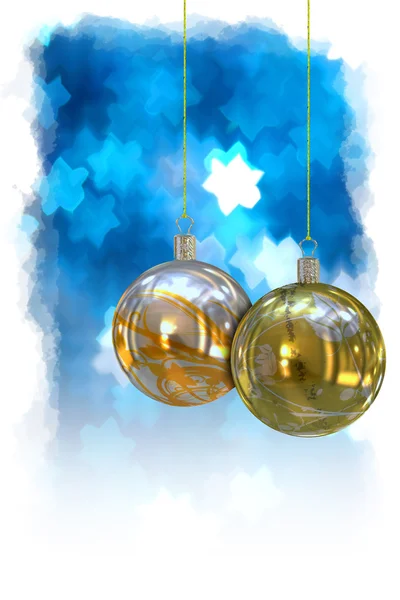 Рождественская открытка с рождественскими шарами — стоковое фото