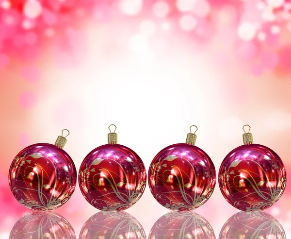 Vánoční přání ilustrace znázorňující vánoční koule — Stock fotografie
