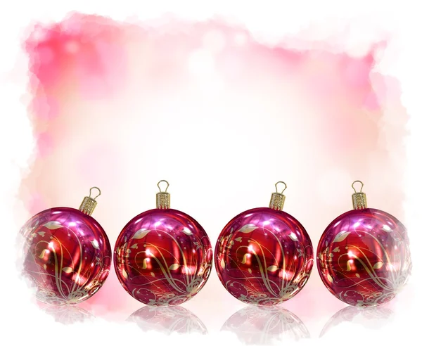 Illustrazione biglietto di Natale mostrando palle di Natale — Foto Stock
