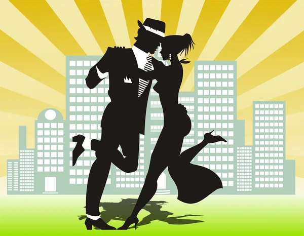 Мужчина и женщина танцуют на вечеринке — стоковое фото