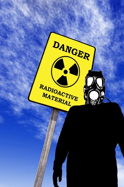 Illustrazione di un uomo con maschera anti radiazioni — Foto Stock