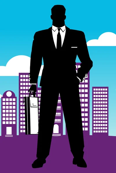 Ilustração conceitual de um homem de negócios em sua obra — Fotografia de Stock