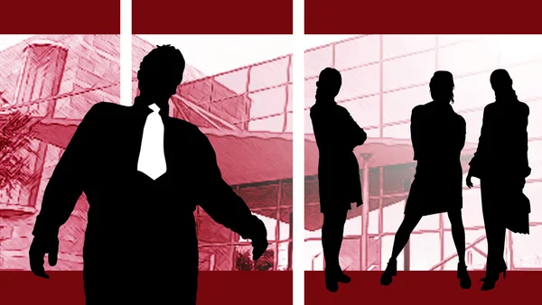 Illustration of a business man and woman at work — Stock Photo, Image